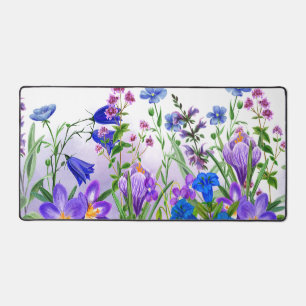 Watercolor Wildflowers Personalised Script Name Desk Mat