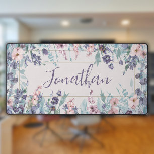 Watercolor Wildflowers Personalized Desk Mat