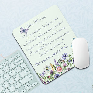 Watercolor Wildflowers, Personalized Thank You, Mouse Pad