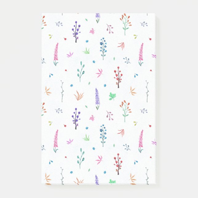 Watercolor Wildflowers Post-it Notes (Front)