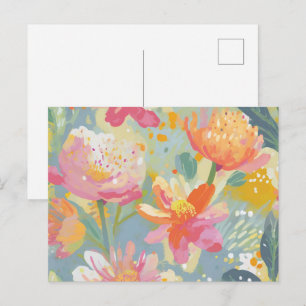 Watercolor Wildflowers Postcard