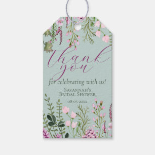 Watercolor Wildflowers Purple Flowers Thank You  Gift Tags