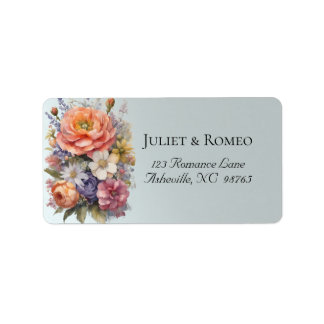 Watercolor Wildflowers Return Address Label