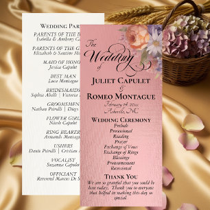 Watercolor Wildflowers - Rose Gold Wedding Programme