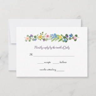 Watercolor Wildflowers RSVP Response Card