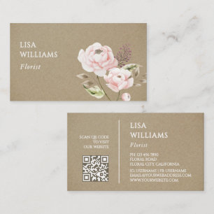 Watercolor Wildflowers Rusty Business Card