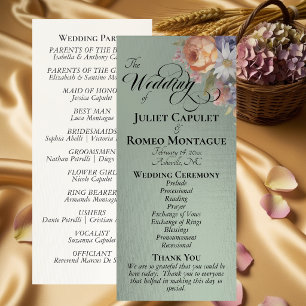 Watercolor Wildflowers - Sage Wedding Programme