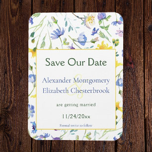 Watercolor Wildflowers Save the Date Magnet