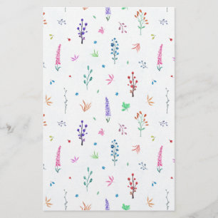 Watercolor Wildflowers Stationery