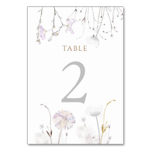 watercolor wildflowers Table Number 2