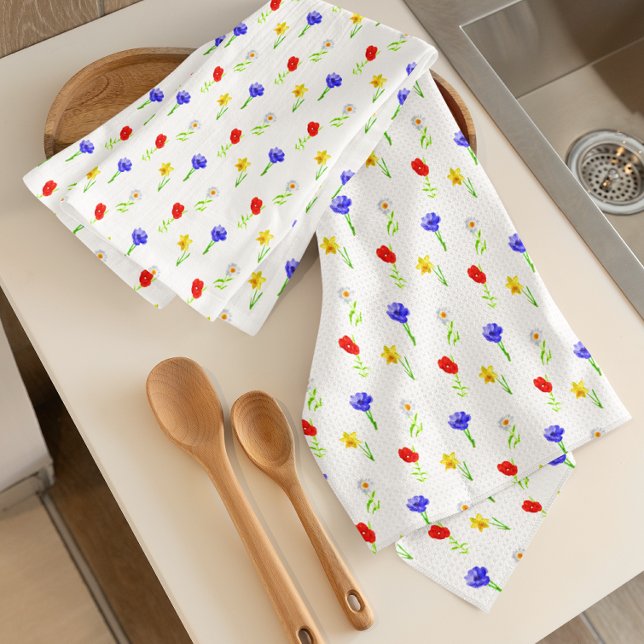Watercolor Wildflowers Tea Towel (Creator Uploaded)