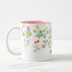 Watercolor wildflowers Two-Tone coffee mug