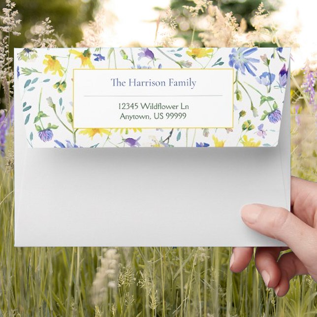 Watercolor Wildflowers Wedding Envelope (Watercolor Wildflowers Wedding Envelope)