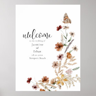 Watercolor Wildflowers Welcome Poster