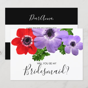 Watercolor Will You Be My Bridesmaid Card