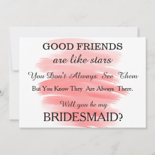 Watercolor Will you be my bridesmaid? Invitation