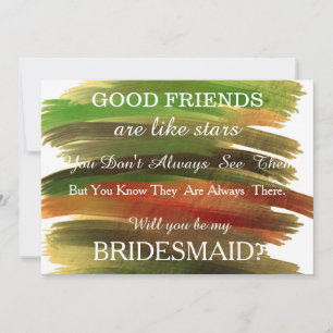 Watercolor Will you be my bridesmaid? Invitation