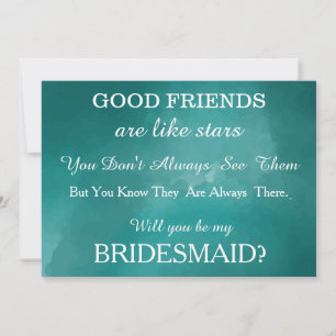 Watercolor Will you be my bridesmaid? Invitation