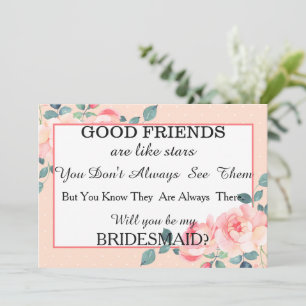 Watercolor Will you be my bridesmaid? Invitation