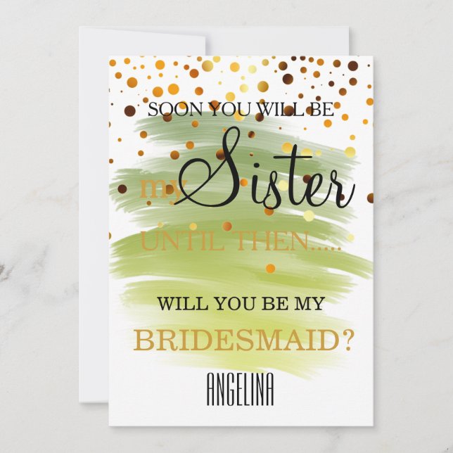 Watercolor Will you be my bridesmaid? Invitation (Front)