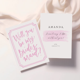 Watercolor Will you be my bridesmaid proposal card
