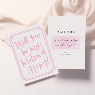Watercolor Will you be my MOH proposal card
