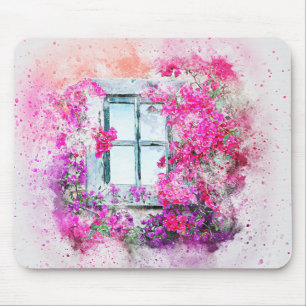 Watercolor Window Mouse Pad