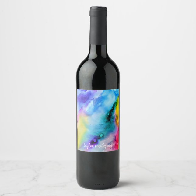 Watercolor Wine Label (Front)
