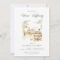 Watercolor Wine Tasting QR Code Wedding Shower