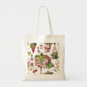 Watercolor Wine Tote Bag