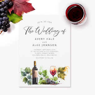 Watercolor Winery Wedding Invitation
