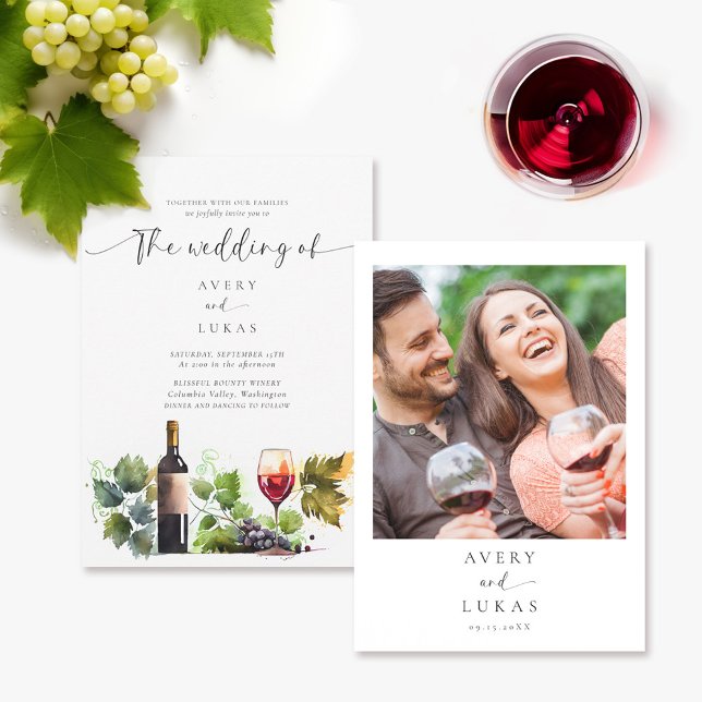 Watercolor Winery Wedding Invitation (Creator Uploaded)