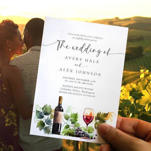 Watercolor Winery Wedding  Invitation (Creator Uploaded)