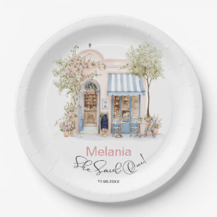  Watercolor Winter Anemones Flowers  baby shower Paper Plate