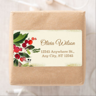 Watercolor Winter Berries Christmas Holiday