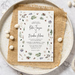 Watercolor Winter Christmas Foliage Wedding  Invitation<br><div class="desc">Festive Watercolor Winter Christmas Foliage Wedding Invitation - design features a variety of botanical winter foliage framing an elegant wedding template that is easy to customise.</div>