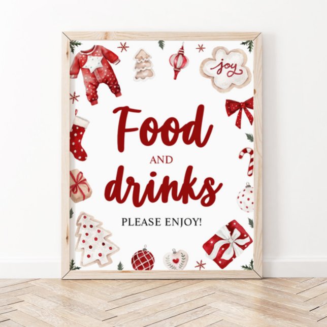 Watercolor Winter Christmas Food and Drinks Sign (Creator Uploaded)