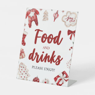 Watercolor Winter Christmas Food and Drinks Sign