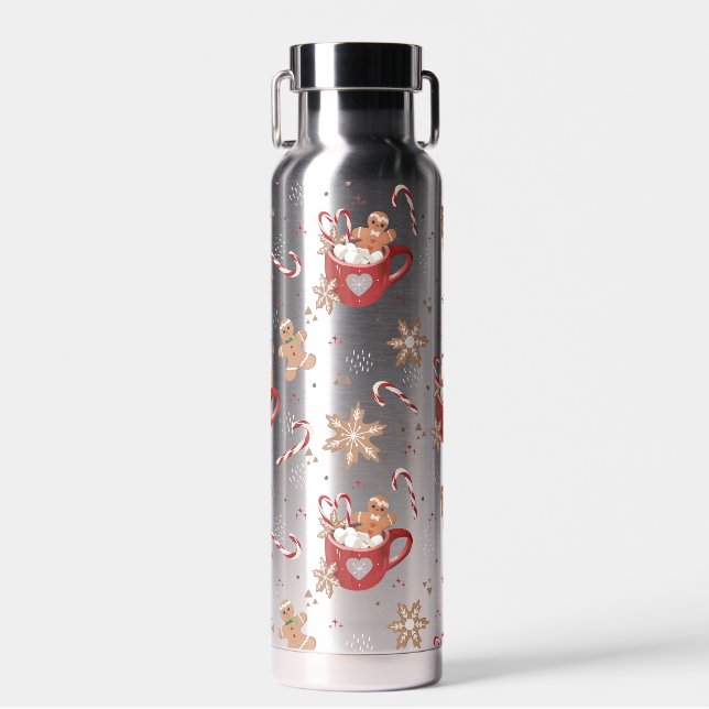 Watercolor Winter Cookies Water Bottle (Front)