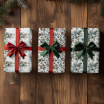 Watercolor Winter Floral Flower Christmas  Wrapping Paper Sheet<br><div class="desc">This design may be personalised by choosing the Edit Design option. You may also transfer onto other items. Contact me at colorflowcreations@gmail.com or use the chat option at the top of the page if you wish to have this design on another product or need assistance with this design. I am...</div>