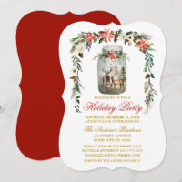 Watercolor Winter Floral Mason Jar Holiday Party