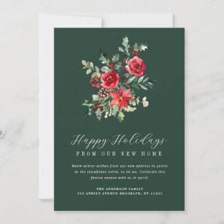 watercolor winter foliage moving announcement card