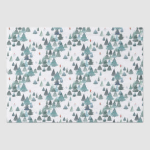 Watercolor Winter Forest Holiday Tissue Paper