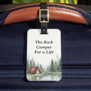 Watercolor Winter Forest Monogram  Luggage Tag