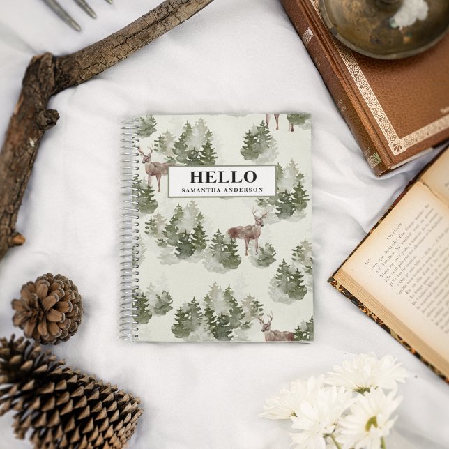 Watercolor Winter Forest Seamless Pattern Notebook (Creator Uploaded)
