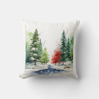 Watercolor Winter Landscapes Vol.6 Pillow Design