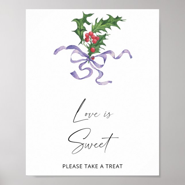 Watercolor winter - Love is sweet take a treat Poster (Front)
