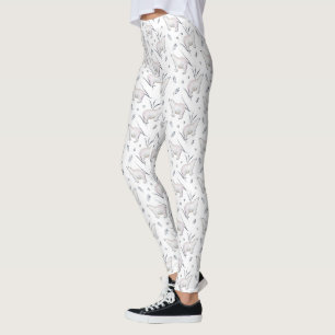 Watercolor Winter Polar Bear Pattern Leggings