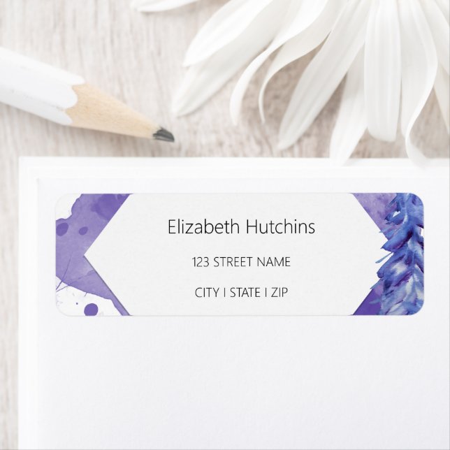 Watercolor Winter Scene In Deep Purple Tones (Insitu)