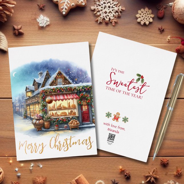 Watercolor Winter Scene Merry Christmas Gold (Creator Uploaded)